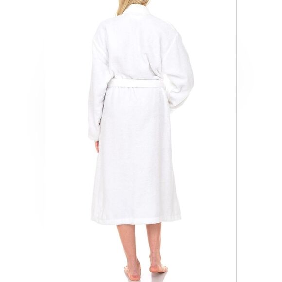 NEW Plush White Robe Unisex Super Soft Luxury Robe Size L/XL - Picture 3 of 9